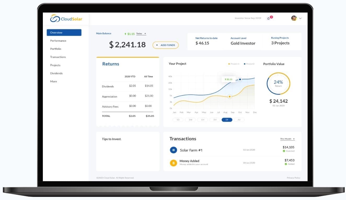 Cloud Solar Dashboard
